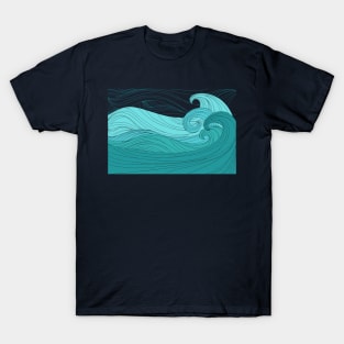 wine wave and green T-Shirt